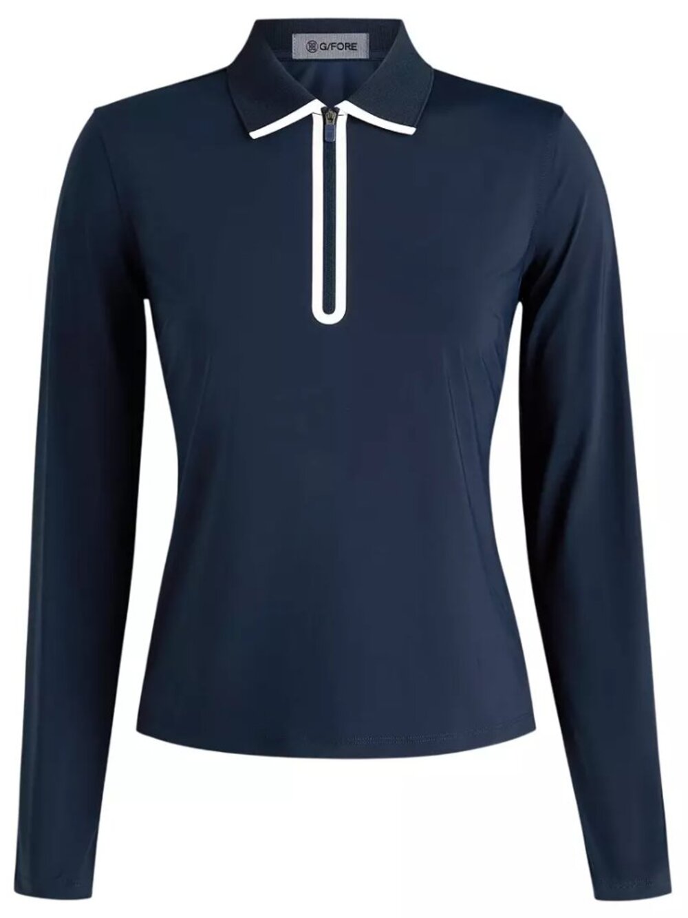 NWT G/FORE Women's Long Sleeve Golf Polo Quarter Zip Silky Tech Nylon Navy Blue